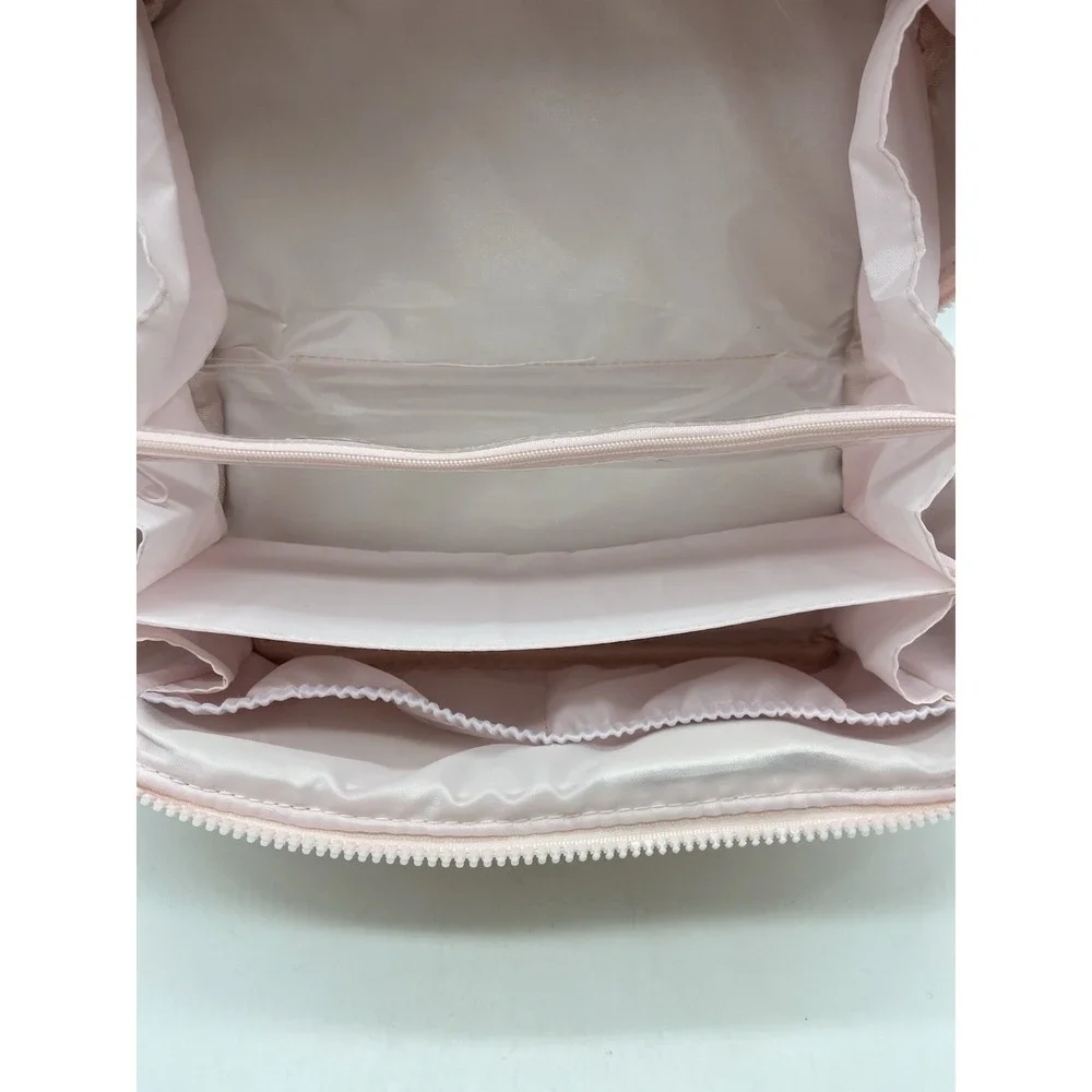 Quilted Pink Makeup Bag Travel Cosmetic Case Organizer with Interior‎ Dividers